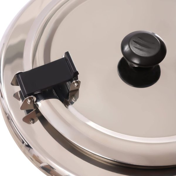Chauffe-soupe commerciale avec couvercle et insert amovible en acier inoxydable pour buffet, restaurant