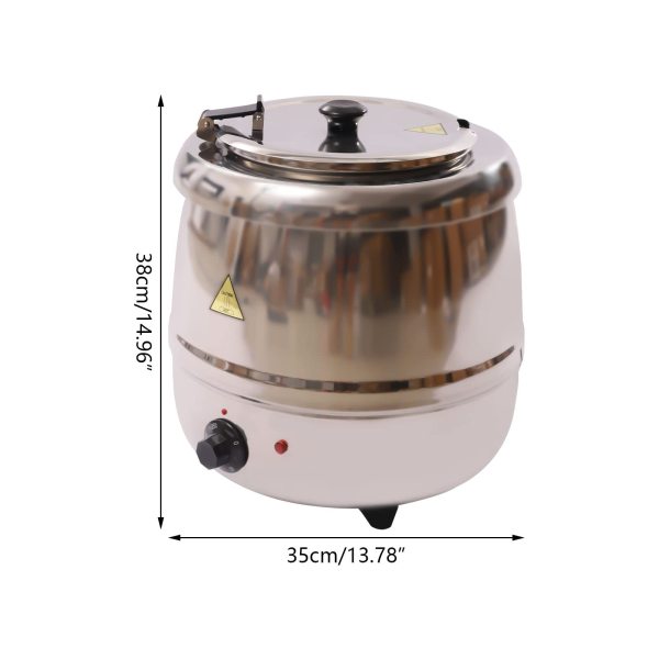 Chauffe-soupe commerciale avec couvercle et insert amovible en acier inoxydable pour buffet, restaurant