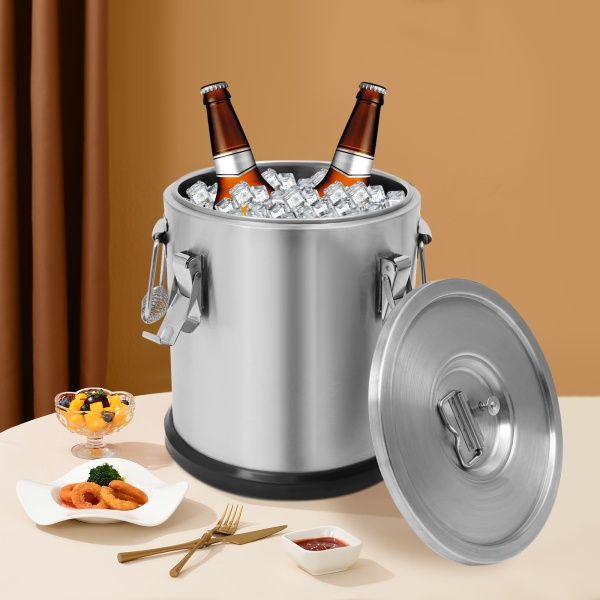 Seau isolé de 12 L avec base, seau isolé de 2,64 gallons, seau isolé chaud et froid à base épaisse avec couvercle Seau isolé de 12 L avec base, seau isolé de 2,64 gallons, seau isolé chaud et froid à base épaisse avec couvercle