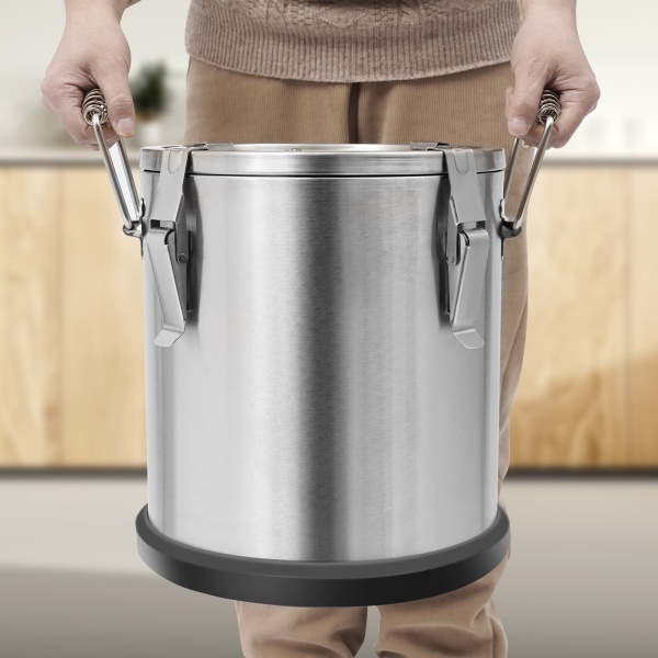 Seau isolé de 12 L avec base, seau isolé de 2,64 gallons, seau isolé chaud et froid à base épaisse avec couvercle