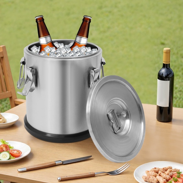Seau isolé de 12 L avec base, seau isolé de 2,64 gallons, seau isolé chaud et froid à base épaisse avec couvercle Seau isolé de 12 L avec base, seau isolé de 2,64 gallons, seau isolé chaud et froid à base épaisse avec couvercle