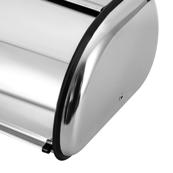 Boîte à pain en acier inoxydable pour comptoir de cuisine, boîte à pain avec couvercle enroulable et fenêtre transparente Boîte à pain en acier inoxydable pour comptoir de cuisine, boîte à pain avec couvercle enroulable et fenêtre transparente