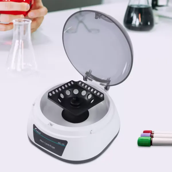 Mini centrifugeuse électrique de laboratoire 4000 tr/min Centrifugeuse de laboratoire pour micro tube x 12 et 0,2 ml* 8 PCR Stripex4