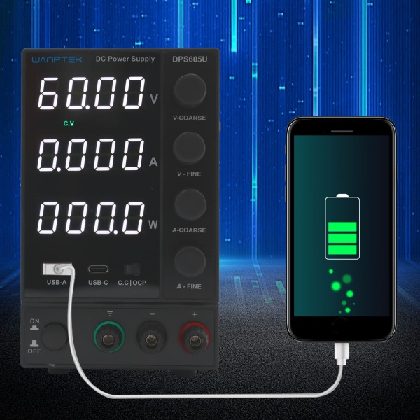 Bloc d'alimentation de laboratoire réglable DC 0-60V 0-5A pour les cours de laboratoire Mode de travail avec protection contre les courts-circuitset