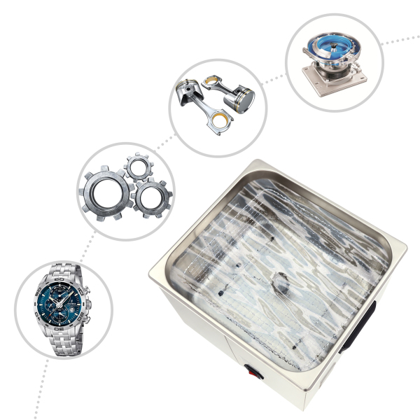 Nettoyeur à ultrasons professionnel avec panier chauffant, minuterie numérique, chauffage à ultrasons 15L 220V