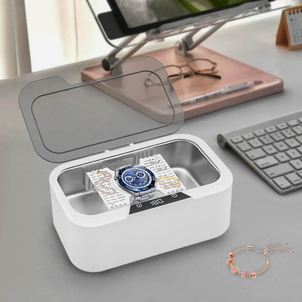 Nettoyeur à ultrasons 500ML, Machine de nettoyage de bijoux, réglage du temps 180s-600s, pour lunettes, bijoux, montres, prothèses dentaires