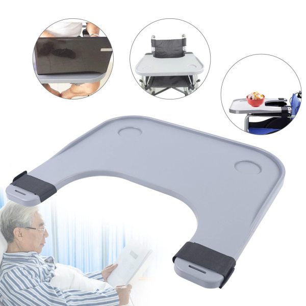 Plateau en ABS pour fauteuil roulant avec 2 porte-gobelets pour les personnes handicapées Plateau en ABS pour fauteuil roulant avec 2 porte-gobelets pour les personnes handicapées