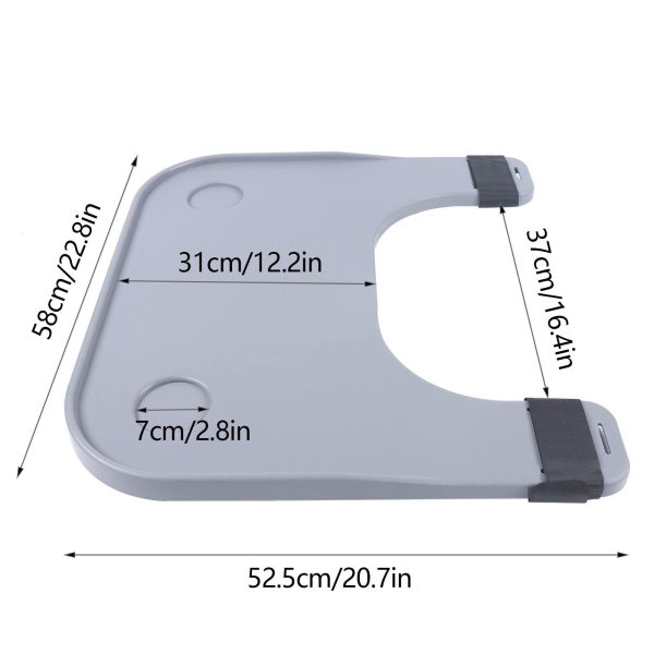 Plateau en ABS pour fauteuil roulant avec 2 porte-gobelets pour les personnes handicapées Plateau en ABS pour fauteuil roulant avec 2 porte-gobelets pour les personnes handicapées
