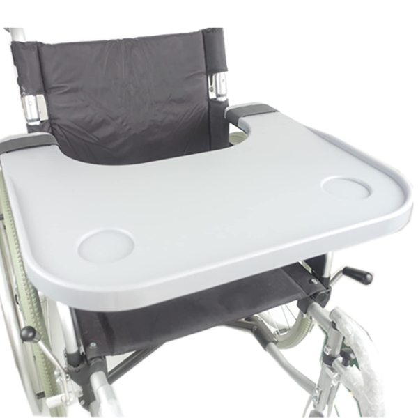 Plateau en ABS pour fauteuil roulant avec 2 porte-gobelets pour les personnes handicapées