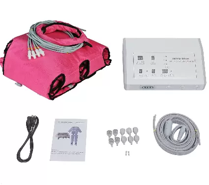 Appareil de massage pour tout le corps - Pressothérapie - Drainage lymphatique - Appareil de massage électrique du bras - Appareil de massage de la nuque - Réglable - Rose