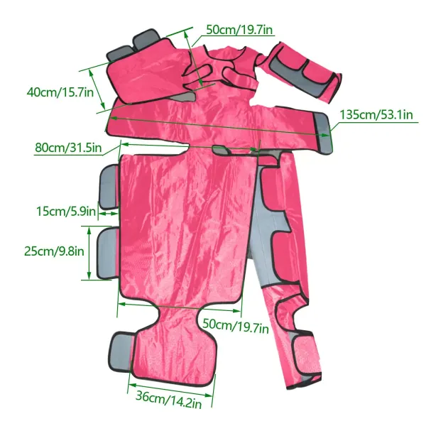 Appareil de massage pour tout le corps - Pressothérapie - Drainage lymphatique - Réglable - Rose Appareil de massage pour tout le corps - Pressothérapie - Drainage lymphatique - Réglable - Rose