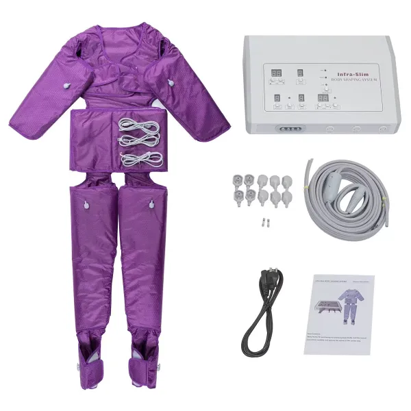 Appareil de massage pour tout le corps - Pressothérapie - Drainage lymphatique - Appareil de massage réglable - Violet