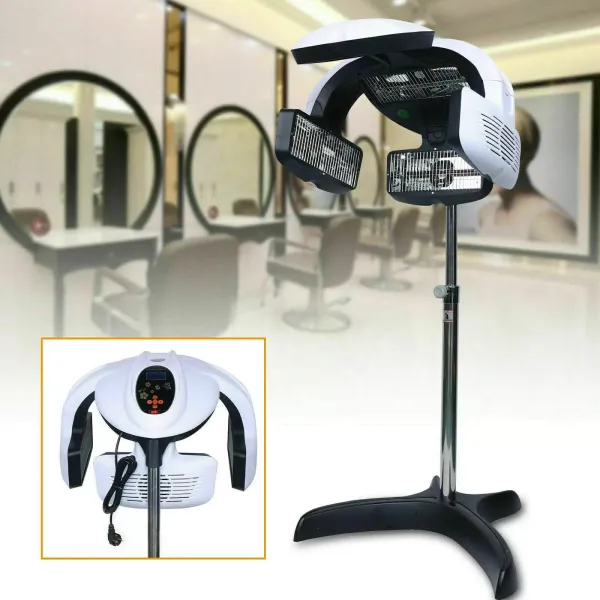 Bonnet de séchage 800 W - Avec fonction de réglage de la température et du temps de travail - Convient pour salon de coiffure avec trépied - Blanc Bonnet de séchage 800 W - Avec fonction de réglage de la température et du temps de travail - Convient pour salon de coiffure avec trépied - Blanc
