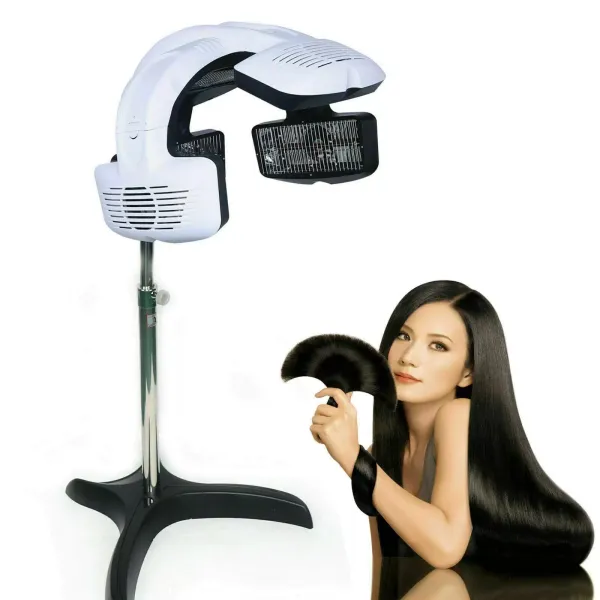 Bonnet de séchage 800 W - Avec fonction de réglage de la température et du temps de travail - Convient pour salon de coiffure avec trépied - Blanc Bonnet de séchage 800 W - Avec fonction de réglage de la température et du temps de travail - Convient pour salon de coiffure avec trépied - Blanc
