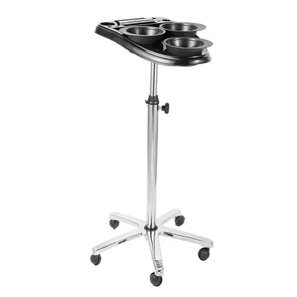 Chariot de coiffeur 70-105 cm - Réglable en hauteur à 360° - Multifonctionnel - En acier ABS - Pour salon de coiffure - Noir