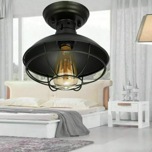 Suspension vintage E27 - Style rétro - En métal - Pour salon, chambre à coucher, salle à manger