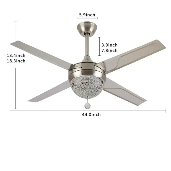 Ventilateur de plafond moderne avec éclairage et télécommande 44