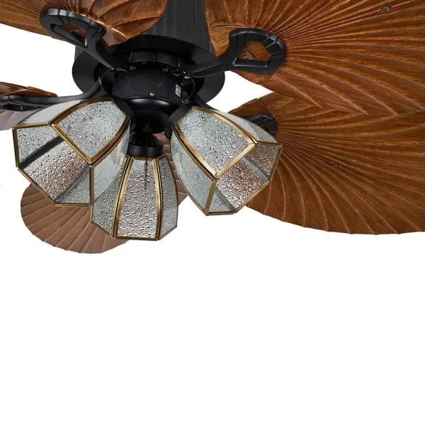 Palm-Leaf Ventilateur de plafond avec éclairage 52