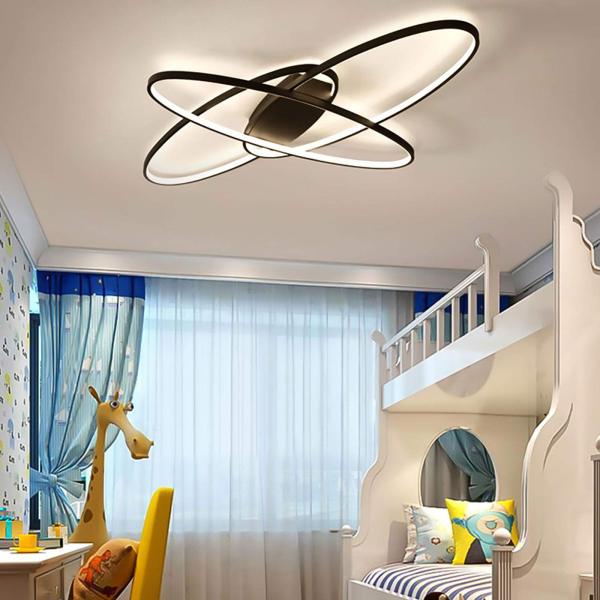 Plafonnier LED moderne à intensité variable 70 W pour salle à manger, salon, bureau, cuisine, 3000-6500 K