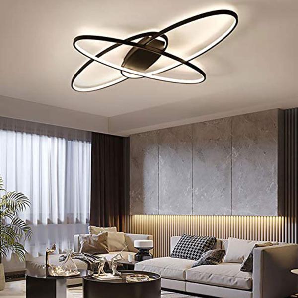 Plafonnier LED moderne à intensité variable 70 W pour salle à manger, salon, bureau, cuisine, 3000-6500 K