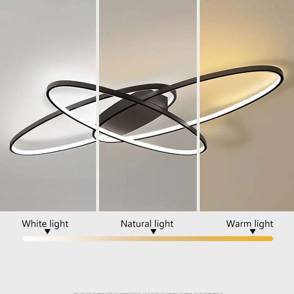 Plafonnier LED moderne à intensité variable 70 W pour salle à manger, salon, bureau, cuisine, 3000-6500 K