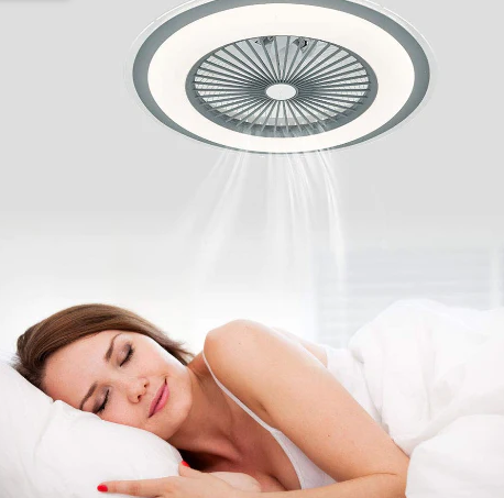 Plafonnier LED Fan Dimmable Ventilateur Intérieure Lampe Ultra Silencieux pour Salon(Gris) Ventilateur de Plafond avec Telecommande et Lumière