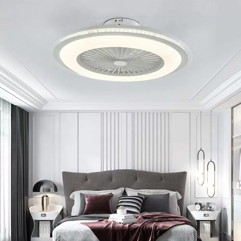 Plafonnier LED 60 W avec éclairage LED et télécommande à intensité variable Blanc
