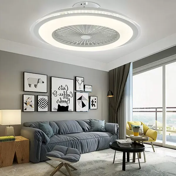 Plafonnier LED 60 W avec éclairage LED et télécommande à intensité variable Blanc