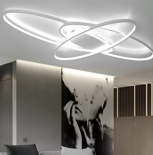 LED-plafondlamp voor slaapkamer - 95 x 65 cm - Wit - Dimbaar met afstandsbediening