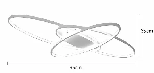 LED-plafondlamp voor slaapkamer - 95 x 65 cm - Wit - Dimbaar met afstandsbediening