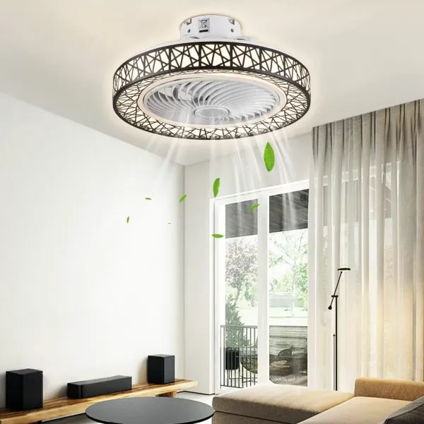 CNCEST Ventilateur de plafond moderne - Télécommande - 46 W - Intensité variable - Avec éclairage de salon