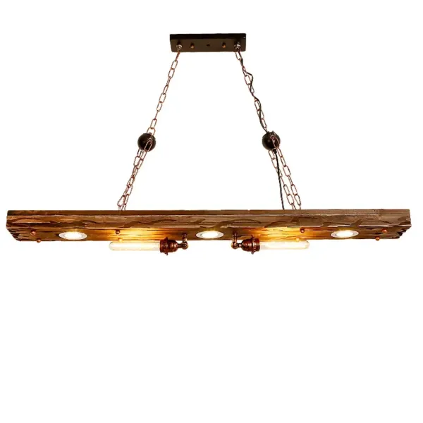 Plafonnier à pendule de conception vintage, poutre en bois, suspension de salon, lampe industrielle de salon, 38W 110V