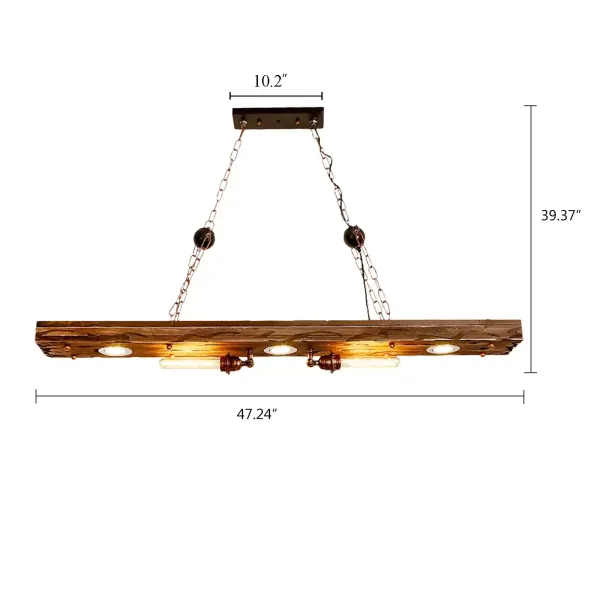 Plafonnier à pendule de conception vintage, poutre en bois, suspension de salon, lampe industrielle de salon, 38W 110V