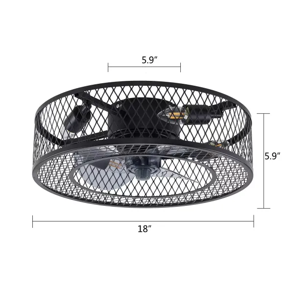 Ventilateur de plafond avec éclairage - silencieux avec télécommande - Vitesse du vent réglable - Pour salon, chambre et salle à manger