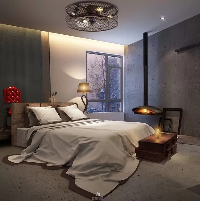 Ventilateur de plafond avec éclairage - silencieux avec télécommande - Vitesse du vent réglable - Pour salon, chambre et salle à manger
