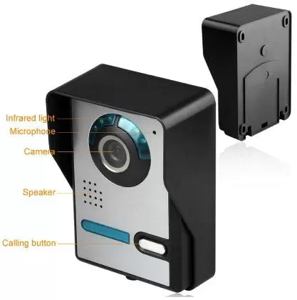 Video-intercom met 7" scherm en 7" HD-camera LCD-intercom Videodeurtelefoon Camera Monitor met 2 interne apparaten (monitor)