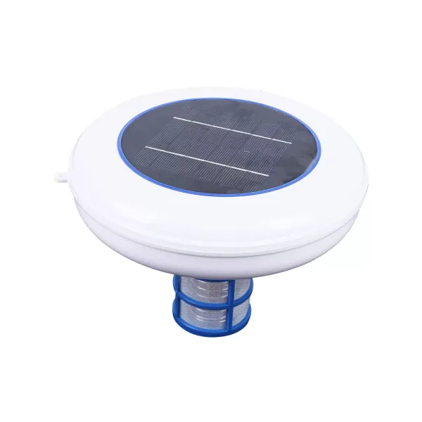 Ioniseur solaire pour piscine - Argent - Ioniseur de piscine - Avec brosse de nettoyage pour jardin, bassin extérieur