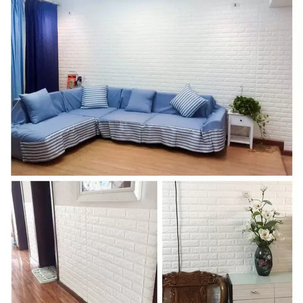 Papier peint mural 3D en mousse PE - Autocollant - Doux - Anti-collision - Décoration murale pour salle de bain, balcon, cuisine - 70 x 77 cm