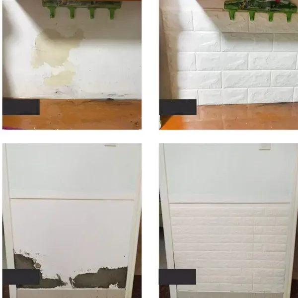Papier peint mural 3D en mousse PE - Autocollant - Doux - Anti-collision - Décoration murale pour salle de bain, balcon, cuisine - 70 x 77 cm