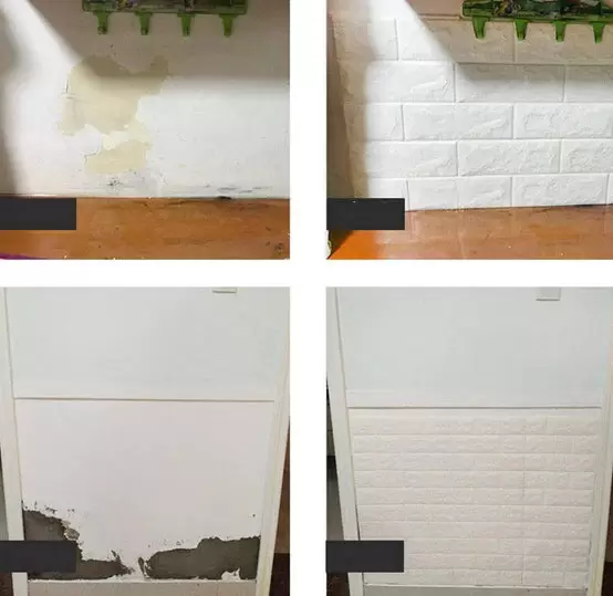 Papier peint mural 3D en mousse PE - Autocollant - Doux - Anti-collision - Décoration murale pour salle de bain, balcon, cuisine - 70 x 77 cm