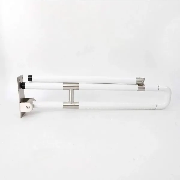 Vertriebs Barre d'appui murale rabattable en acier inoxydable pour salle de bain Blanc 75 cm