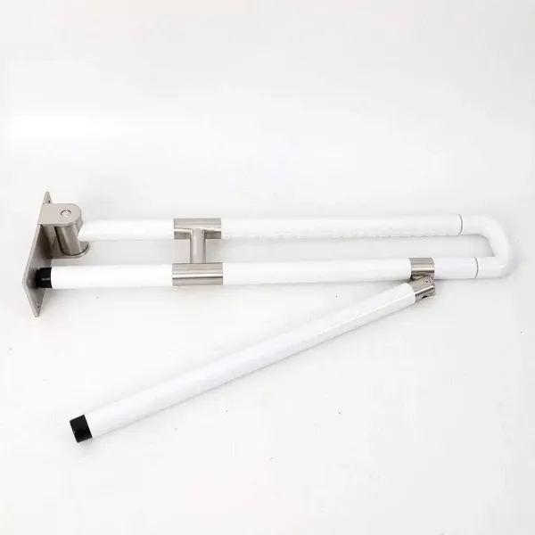 Vertriebs Barre d'appui murale rabattable en acier inoxydable pour salle de bain Blanc 75 cm