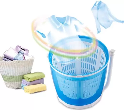 2-in-1 mini-wasmachine en centrifuge, geschikt voor maximaal 2 kg, niet-elektrische draagbare crankwasmachine/-droger voor kamperen, caravans