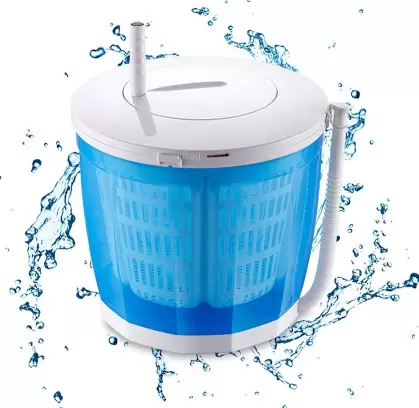 2-in-1 mini-wasmachine en centrifuge, geschikt voor maximaal 2 kg, niet-elektrische draagbare crankwasmachine/-droger voor kamperen, caravans