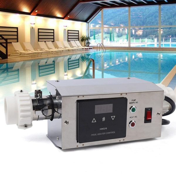 Pompe à chaleur pour piscine - 3 kW - En acier inoxydable - Chauffage électrique pour piscine - Thermostat 3 kW