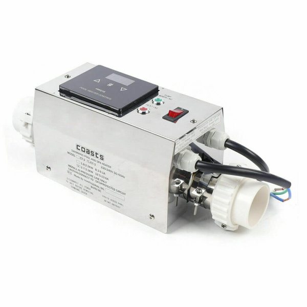 Pompe à chaleur pour piscine - 3 kW - En acier inoxydable - Chauffage électrique pour piscine - Thermostat 3 kW