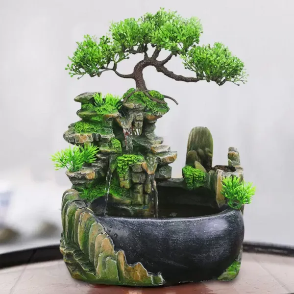 Décoration de table avec cascade - Décoration de bureau pour bureau et salon (sans lampe ni vaporisateur)