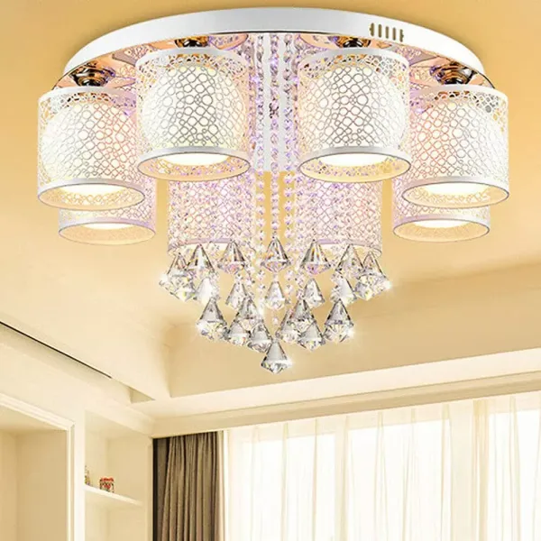 Lustre LED romantique - Plafonnier - Design ludique - Lampe murale pour salon - Lampe en cristal RVB avec télécommande