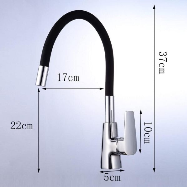 Robinet d'évier de cuisine extractible pivotant à 360°, noir