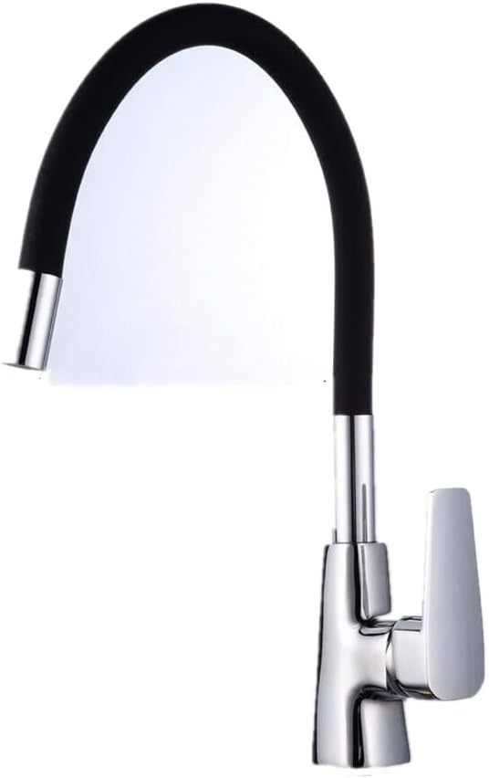 Robinet d'évier de cuisine extractible pivotant à 360°, noir